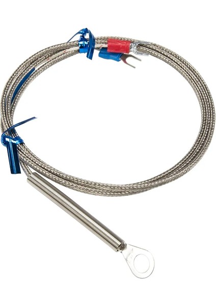 E 6mm Delik FTARR01 K E J Tipi 1m Metal Ekranlama Kablosu 4mm 5mm 6mm 14MM Çaplı Delik Halka Başlı Termokupl Sıcaklık Sensörü (Yurt Dışından)