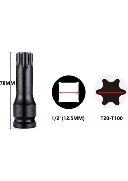 T27 T20-T100 1/2 Inç Evrensel Darbe Anahtarı Soket Adaptörü 78MM Torx Tornavida Ucu Darbe Anahtarı Akülü Elektrikli Alet Aksesuarları (Yurt Dışından) fırsatları