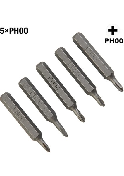 5 Adet PH000 5 Adet 28MM Çapraz Tornavida Manyetik Bit PH0000 PH000 PH00 Ph0 Ph1 Ph2 4mm Hex Shank Pnömatik Elektrikli Tornavida (Yurt Dışından)