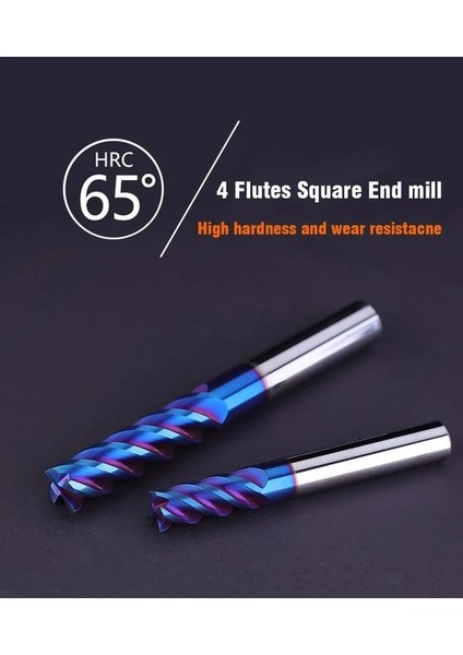 1 Adet, 6X6DX50L-4F HRC65 4 Flüt HRC65 Karbür Kare Uçlu Değirmen Alaşımlı Karbür Freze Tungsten Çelik Freze Kesici Uç Frezeler Cnc Çelik Kesme Aletleri (Yurt Dışından)
