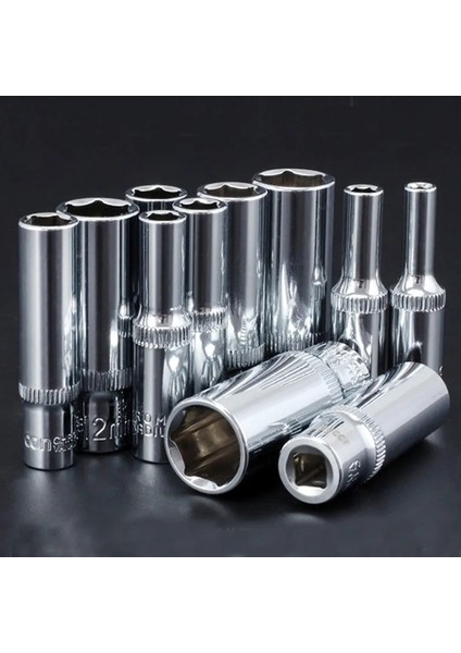 11MM 1/4 Lokma Seti Adaptörü Uzun Soketler 4-14MM Derin Soket Aracı Kafaları Tork Anahtarı Cırcır Lokma Anahtar Oto Tamir Aracı (Yurt Dışından)