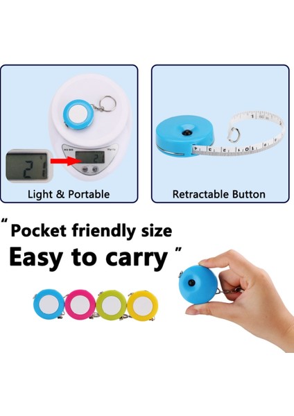 Yeşil Taşınabilir 1.5 M Geri Çekilebilir Cetvel Santimetre/inç Mezura Mini Cetvel Anahtarlık ile Renkli Sevimli Tasarım Seyahat Kampı Için Harika (Yurt Dışından) indirimleri