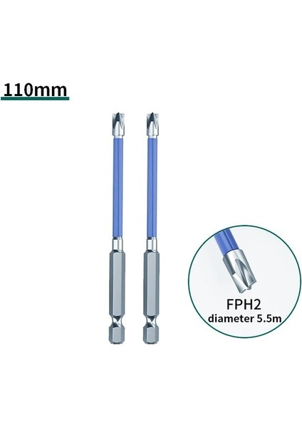 2 Adet Mavi 110MM 65MM 110MM Manyetik Özel Oluklu Çapraz Tornavida Bit Somun Sürücüleri Elektrikçi Fph2 Soket Anahtarı Güç El Aletleri (Yurt Dışından)