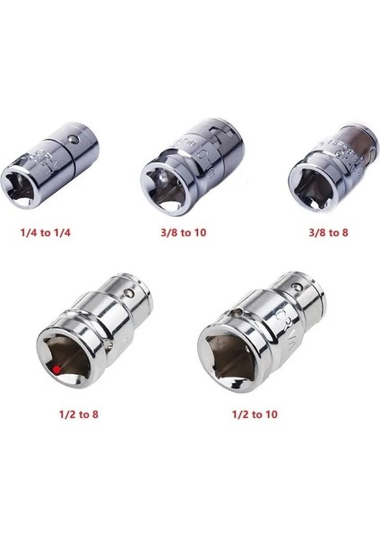 Tip 4 1/4 "3/8" 1/2 "lokma Seti Pnömatik Hava Darbeli Anahtar Matkap Soket Adaptörü Cırcır Soket Sürücü Ortak El Tamir Araçları (Yurt Dışından) fırsatları