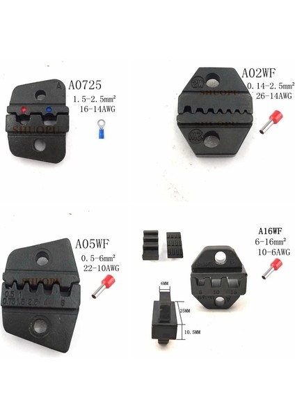 02WF 7.5''die Seti SN-16WF/0325/02/02C/02WF2C/06WF/05WF/02WF/0725 Sıkma Pensesi Makinesi Modülleri Çeneleri (Yurt Dışından) modelleri