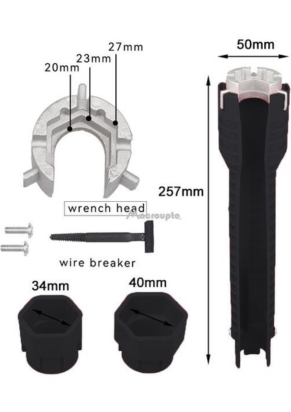 Siyah 8 In 1 8 In 1/5 In 1 Kanal Anahtarı Lavabo Musluğu Sıhhi Tesisat Araçları Anahtarı 8 In 1 Çok Fonksiyonlu Ingilizce Anahtar Tamir Sıhhi Tesisat Anahtarı Aracı (Yurt Dışından)