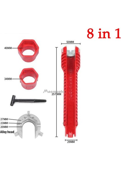 Siyah 8 In 1 8 In 1/5 In 1 Kanal Anahtarı Lavabo Musluğu Sıhhi Tesisat Araçları Anahtarı 8 In 1 Çok Fonksiyonlu Ingilizce Anahtar Tamir Sıhhi Tesisat Anahtarı Aracı (Yurt Dışından)