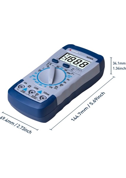 F Ac Dc A830L LCD Dijital Multimetre Dc Gerilim Diyot Frekans Multitester Akım Test Cihazı Buzzer Fonksiyonlu Aydınlık Ekran (Yurt Dışından)