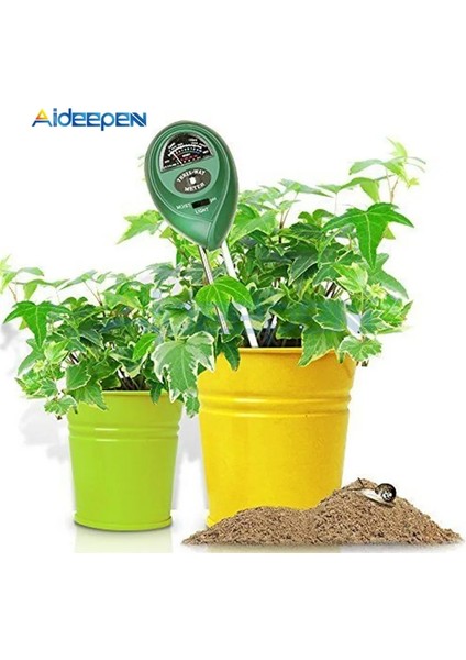 Yeşil 3 In 1 Yuvarlak Kafa Toprak Ph Su Nem Test Cihazı Işık Ölçer Asitlik Nem Güneş Işığı Analizörü Araçları Bahçe Bitki Çiçekler (Yurt Dışından)