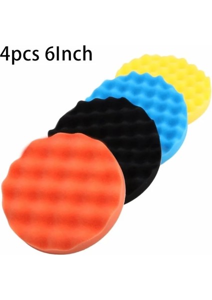 4 Adet 6 Inç 5 Parça Parlatma Pedleri Seti 150MM/5 Inç Araba Köpük Matkap Parlatma Pedi Sünger Çark Seti Kiti Güç Aracı Araba Parlatıcı Aksesuarları (Yurt Dışından)