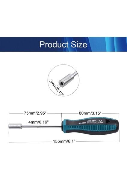 9mm 3 ~ 13MM Uç Altıgen Soket Tornavida 156 ~ 262MM Toplam Uzunluk Cr-V Manyetik Olmayan Altıgen Soket Anahtarı Somun Sürücü El Aleti (Yurt Dışından) fırsatları