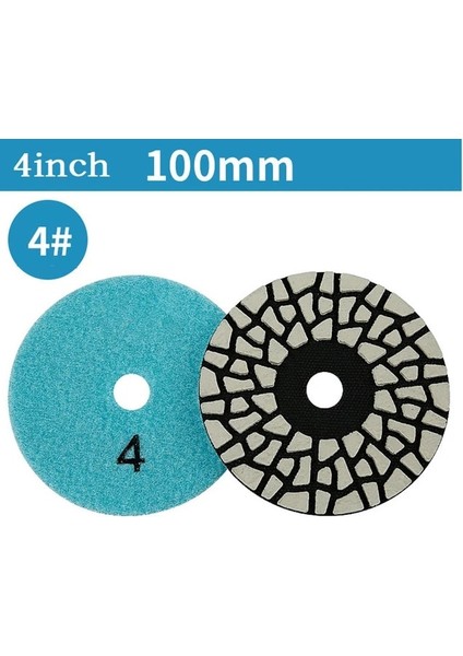 Tip 4 Yüksek Kalite 4 Inç 100MM 4 Adım Kuru Elmas Parlatma Pedleri Granit Mermer Kuvars Parlatma Aracı Elektrikli Alet Aksesuarları (Yurt Dışından)