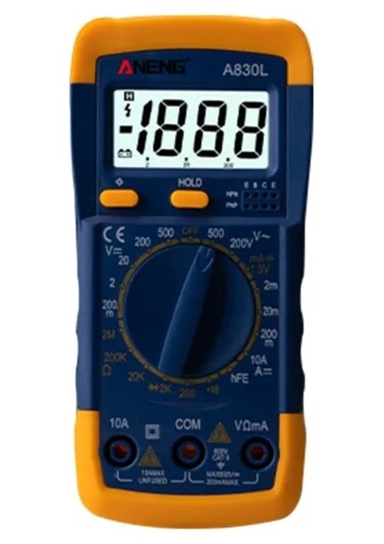 Sarı Mavi LCD Dijital Multimetre A830L Ac Dc Gerilim Diyot Frekans Multitester Akım Test Cihazı Buzzer Fonksiyonlu Aydınlık Ekran (Yurt Dışından)
