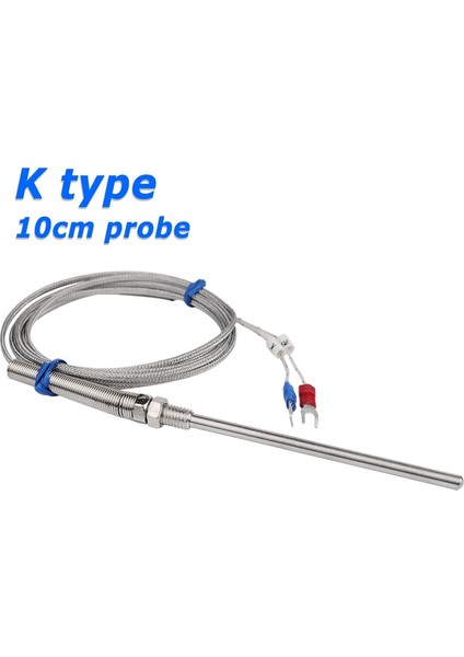 Kablo Uzunluğu 2 M 10 cm Paslanmaz Çelik Prob Sıcaklık Kontrol Cihazı Sensörü K Tipi Termokupl Tüpü ile 2 M Tel Kablo (Yurt Dışından)