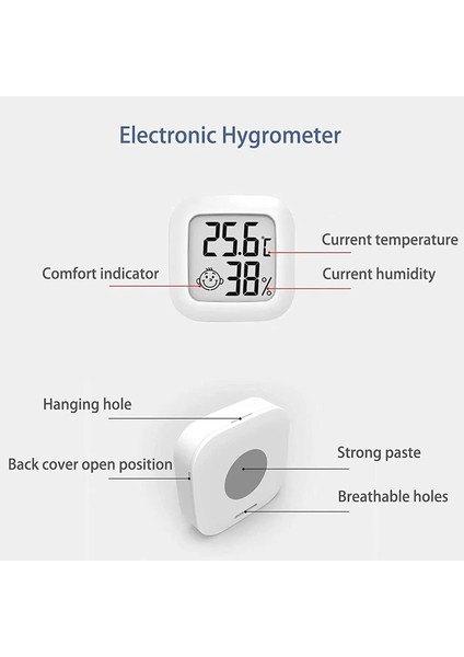 Beyaz D-C ve F Yeni Mini LCD Dijital Termometre Higrometre Kapalı Elektronik Sıcaklık Higrometre Sensörü Ölçer Ev Termometresi (Yurt Dışından) modelleri