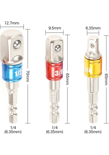 1-2 1 Adet Matkap Soket Adaptörü Darbeli Matkap Hex Shank Uzatma Çubuğu Soket Adaptörü 1/4 3/8 1/2 Hex Shank Kare Kafa Matkap Ucu (Yurt Dışından)