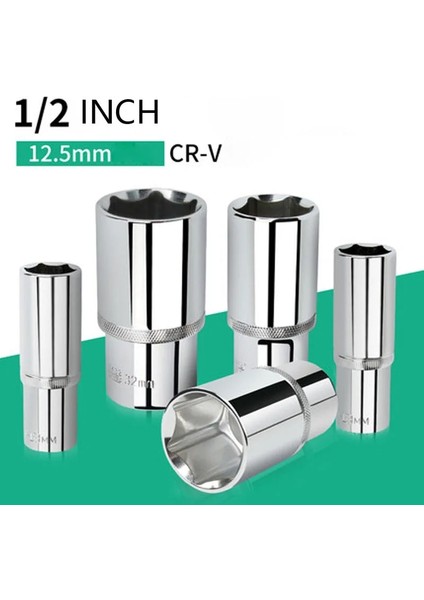 8mm 1/2 Inç Sürücü Altıgen Derin Lokma Anahtar Kafası Cr-V Alaşım 78MM Uzunluk 6 Noktalı Cırcır Anahtarı Soket Oto Tamir Için Temizleme Aracı (Yurt Dışından)