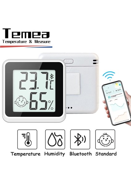 Bluetooth Yok Beyaz Temea Bluetooth Uyumlu Mini Termometre LCD Dijital Sıcaklık Sensörü Nem Ölçer Kapalı Higrometre Ölçü Ölçer (Yurt Dışından) indirimleri