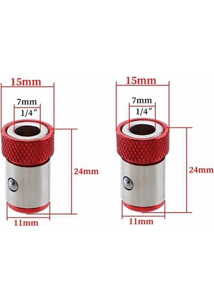 2 Adet Kırmızı 6.35MM Evrensel Manyetik Halka Alaşım Manyetik Halka Tornavida Ucu Korozyon Önleyici Güçlü Magnetizer Matkap Ucu Manyetik Halka Aracı (Yurt Dışından)