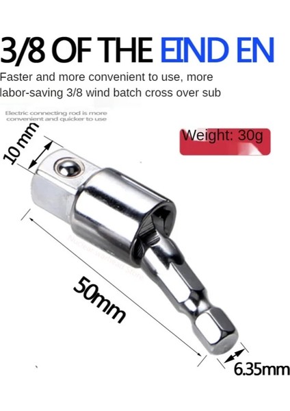 BS26-0.25 Inç 1/4 "3/8" 1/2 "elektrikli Matkap Soket Adaptörü Darbeli Sürücü Için Hex Shank ile Kare Soket Matkap Uçları Dönebilen Uzatma (Yurt Dışından)