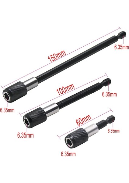 B-100MM Kırmızı 1/4 Inç Kafa Uzatma Çubuğu Toplu Manyetik Tornavida Hızlı Transfer Kolu Kendinden Kilitleme Uzatma Çubuğu 60/100/150MM El Aletleri (Yurt Dışından) modelleri