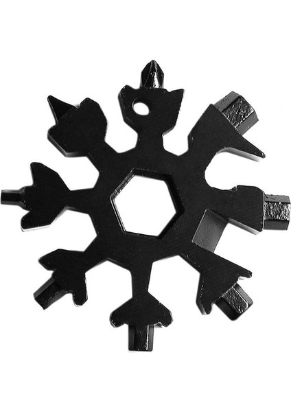 Siyah Taşınabilir 18 1 Kar Tanesi Anahtarı Paslanmaz Çelik Çok Fonksiyonlu El Aletleri Yıldız Anason Tornavida Ev/açık Acil Durum Anahtarı (Yurt Dışından)