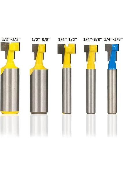 8mm x 12.7mm 1/4 Ila 1/2 Inç Şaft Anahtar Deliği Yönlendirici Bit Seti - 3/8 1/2 Inç Bıçak Çapı Gravür Freze Kesici T-Yuvası Kesiciler (Yurt Dışından) indirimleri