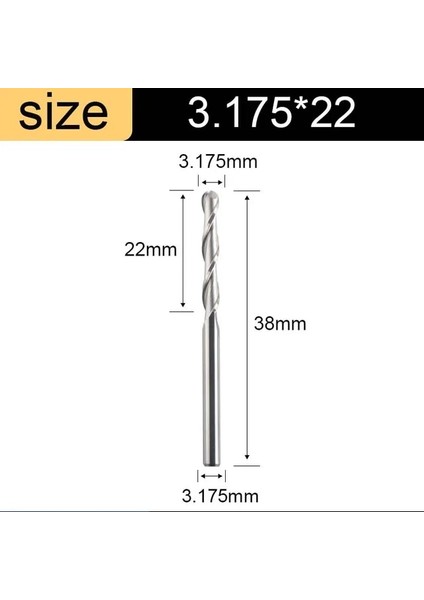 1 Adet 3.175X22 Vsharp Bilyalı Uçlu Freze 3.175MM 4mm 6mm 8mm Shank Çapı 2 Flüt Tungsten Karbür Cnc Freze Kesicisi Cnc Aracı Ahşap Mdf (Yurt Dışından)