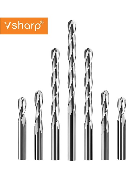 1 Adet 3.175X22 Vsharp Bilyalı Uçlu Freze 3.175MM 4mm 6mm 8mm Shank Çapı 2 Flüt Tungsten Karbür Cnc Freze Kesicisi Cnc Aracı Ahşap Mdf (Yurt Dışından) modelleri
