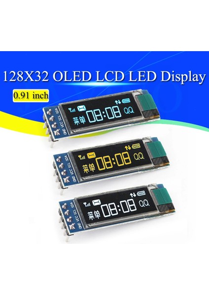 Mavi 0.91 Inç OLED Modülü 0.91 "beyaz/mavi OLED 128X32 OLED LCD LED SSD1306 Ekran Modülü 0.91" Iıc Arduino Için Iletişim (Yurt Dışından) fiyatları