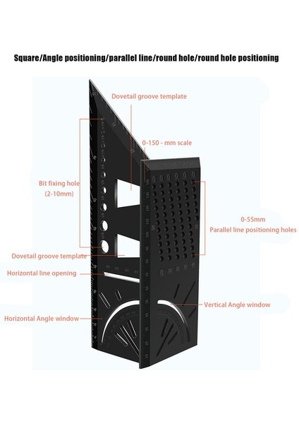 45 Derece Kare Ölçüm Cetveli 3D Çok Fonksiyonlu Marangoz Hattı Ağaç Işleme Scribe Mark Çizgi Cetveli (Yurt Dışından) fiyatları