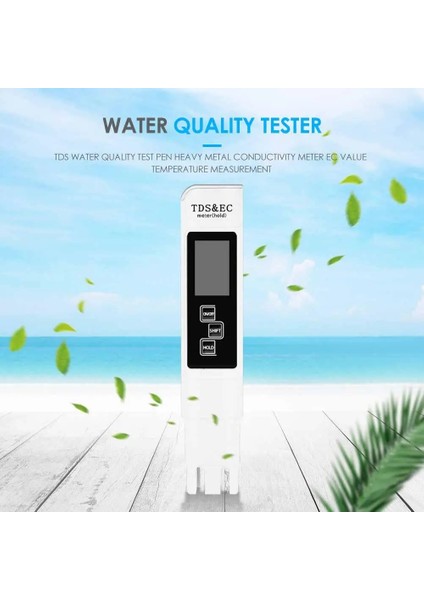Ph Ölçer Tds Ec Metre Tds Ph Test Cihazı 3'ü 1 Arada Dijital LCD Su Test Kalemi Su Saflığı Ppm Filtre Topraksız Su Monitör Havuzu (Yurt Dışından)