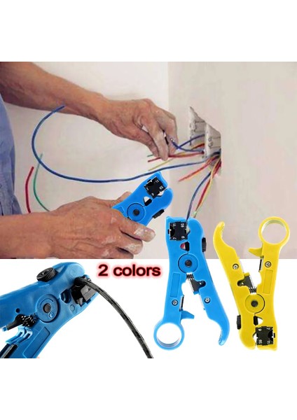 Sarı Çok Fonksiyonlu Elektrikli Sıyırma Bıçağı Pense Araçları Koaksiyel Kablo Tel Pense Kesici Çizgili Utp/stp RG59 Rg6 Rg7 RG11 (Yurt Dışından) fiyatları