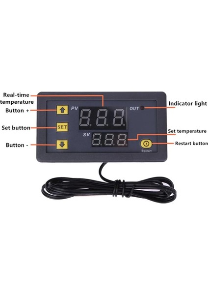 C Sensörü W3230 Röle Çıkışı Dijital Sıcaklık Kontrol Cihazı -55 ~ 120C Termostat Regülatörü Isıtma Soğutma Kontrol Anahtarı 10A 220V/20A 12V (Yurt Dışından)