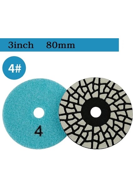 Mavi 4 Inç 100MM Kuru Parlatma Pedi 4 Adım Kuru Elmas Parlatma Pedleri Granit Taşlama Zımpara Diski Parlatma Aracı Aksesuarları (Yurt Dışından)