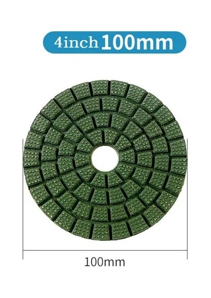 Yeşil 4 Inç 100MM Islak Elmas Parlatma Pedi Esnek Taşlama Diski Granit Mermer Taş Zımpara Diski Araçları (Yurt Dışından)