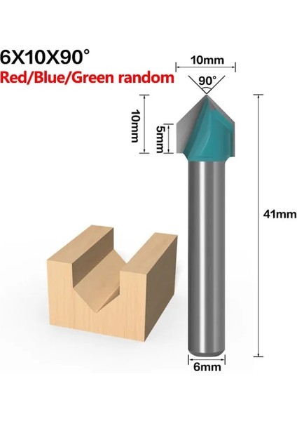 6X10X90 6mm Shank 3D V Şeklinde Bilgisayar Oyma Bıçağı Cnc Katı Karbür Parmak Freze Kesici Ağaç Işleme Mdf Yönlendirici Bit 60/90/120/150 Derece (Yurt Dışından)