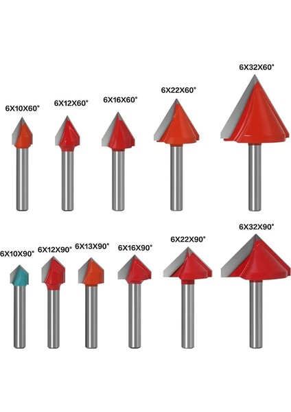 6X10X90 6mm Shank 3D V Şeklinde Bilgisayar Oyma Bıçağı Cnc Katı Karbür Parmak Freze Kesici Ağaç Işleme Mdf Yönlendirici Bit 60/90/120/150 Derece (Yurt Dışından) modelleri