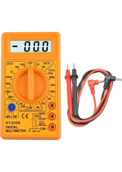 C LCD Dijital Multimetre DT-830 Ac Dc Gerilim Diyot Frekans Multitester Akım Test Cihazı Buzzer Fonksiyonlu Aydınlık Ekran (Yurt Dışından)