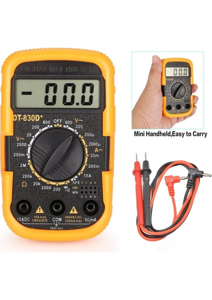 C LCD Dijital Multimetre DT-830 Ac Dc Gerilim Diyot Frekans Multitester Akım Test Cihazı Buzzer Fonksiyonlu Aydınlık Ekran (Yurt Dışından)