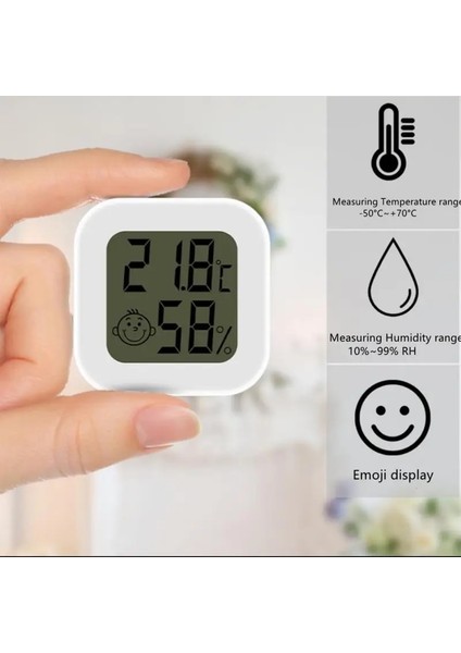 04 Temea Smiley Mini LCD Dijital Termometre Higrometre Kapalı Oda Sıcaklığı Nem Ölçer Sensör Ölçer Hava Istasyonu (Yurt Dışından) modelleri