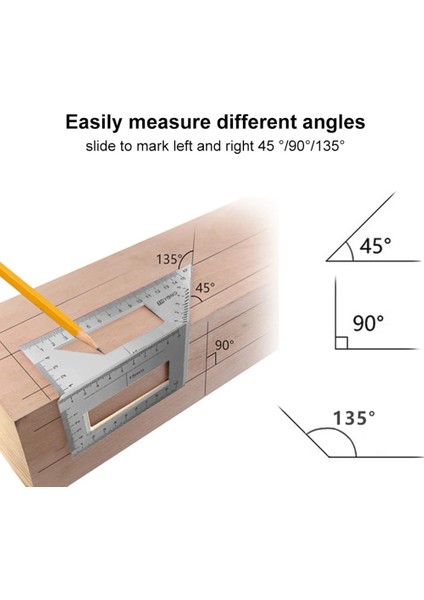 Şerit Alüminyum Alaşımlı Ahşap Kare Çok Fonksiyonlu Cetvel 45 90 Derece Ölçer Kural Ağaç Işleme Araçları Ağaç Işleme Ölçüm Cetveli (Yurt Dışından) indirimleri