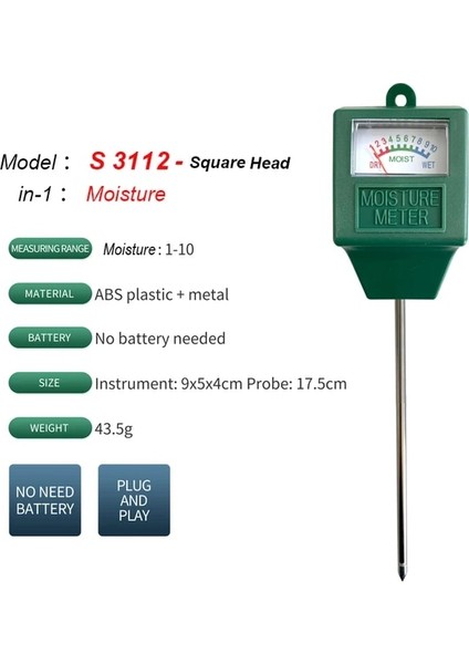 Nem -S3112 Otomatik 5-In-1 Pot Toprak Test Cihazı Ph Analiz Cihazı Termometre Için Nem Asitliği Ph Bahçe Tesisi Toprak Ph Için Nem Doğurganlığı (Yurt Dışından)