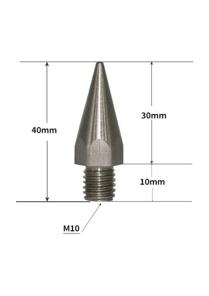 M10 40MM 1 Adet Paslanmaz Çelik Prizmalar Kutup Gps Kutup Ucu M10 M8 Keskin Nokta Değiştirme Prizmalar Çubuk ile 1/4 "dişi Konu (Yurt Dışından)