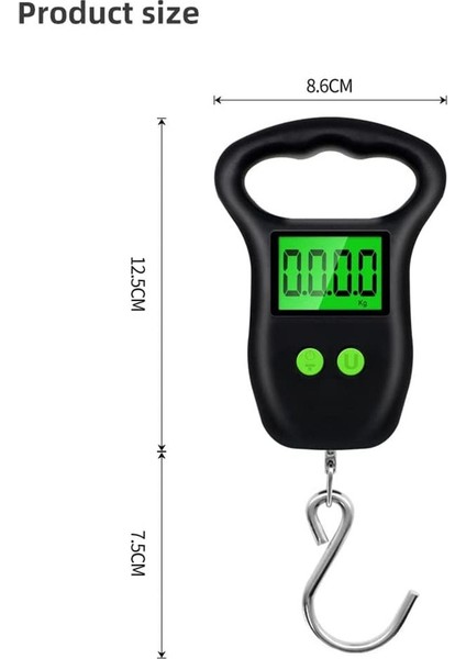 L Taşınabilir El Dijital Bagaj Ölçeği 50KG 10G Balık Oltası Asılı Ölçek Ölçüm Bandı Arka Işık LCD Ekran Ağırlık Aracı (Yurt Dışından) modelleri