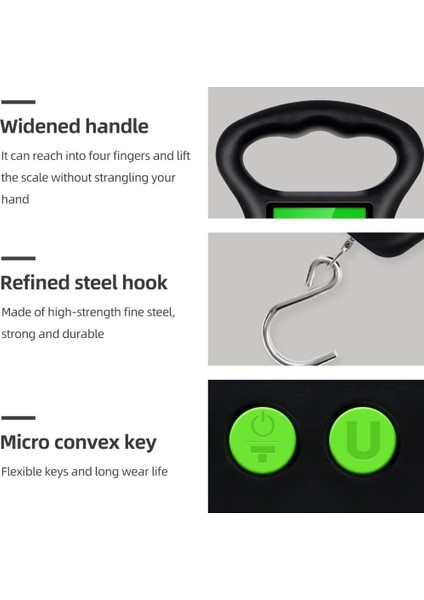 L Taşınabilir El Dijital Bagaj Ölçeği 50KG 10G Balık Oltası Asılı Ölçek Ölçüm Bandı Arka Işık LCD Ekran Ağırlık Aracı (Yurt Dışından) fırsatları