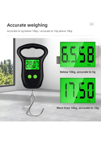 L Taşınabilir El Dijital Bagaj Ölçeği 50KG 10G Balık Oltası Asılı Ölçek Ölçüm Bandı Arka Işık LCD Ekran Ağırlık Aracı (Yurt Dışından) indirimleri