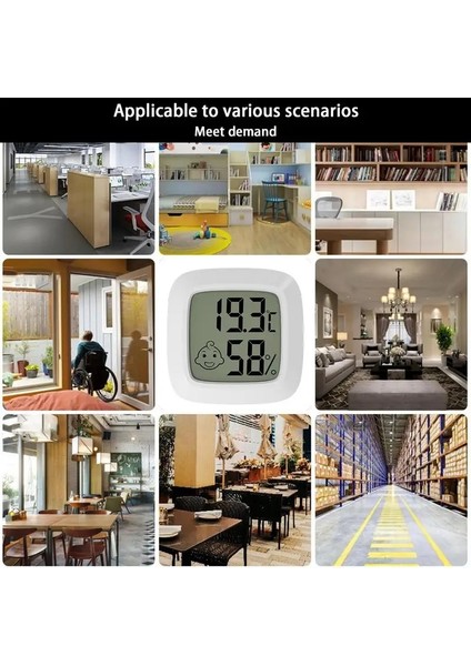 Beyaz Kapalı Termometre Higrometre Kapalı Oda Sıcaklığı Nem Ölçer LCD Ekran Ekran Yatak Odası Sıcaklık Ölçer Sensörü (Yurt Dışından) indirimleri