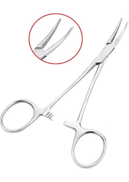 Kavisli Ağız 18 cm Paslanmaz Çelik Kavisli Uç ve Düz Uçlu Forseps Kilitleme Kelepçeleri Hemostatik Forseps Arteriyel Forseps Kelepçe Balık Kancası Pense (Yurt Dışından)