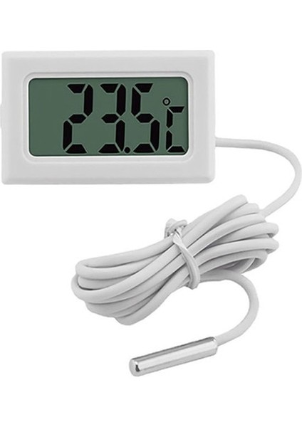 Termometre 1m Kapalı Açık Mini Dijital LCD Sıcaklık Sensörü Test Cihazı Nem Ölçer Termometre Higrometre Ölçer 1m Su Geçirmez Prob (Yurt Dışından)